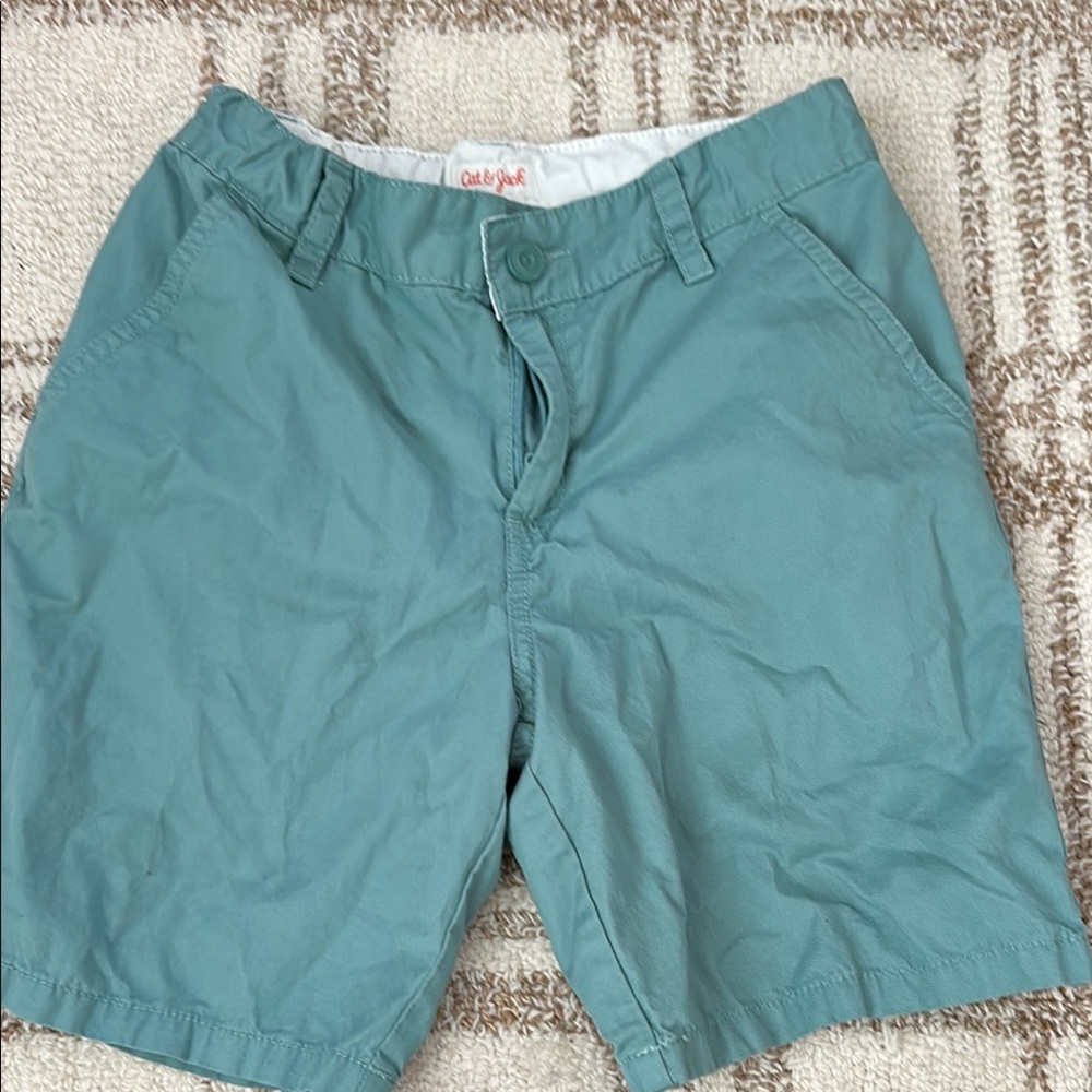 Cat & Jack Green Flat Front Shorts